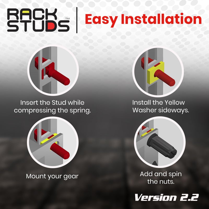 Rackstuds R100 Series II - Server Rack Screws 100 Pack | Cage Nut Replacement | Red 2.22mm/0.086" | A Faster, Easier Solution for Rack mounting Gear in 19" Racks with Square Punched Vertical Rails - Image 4